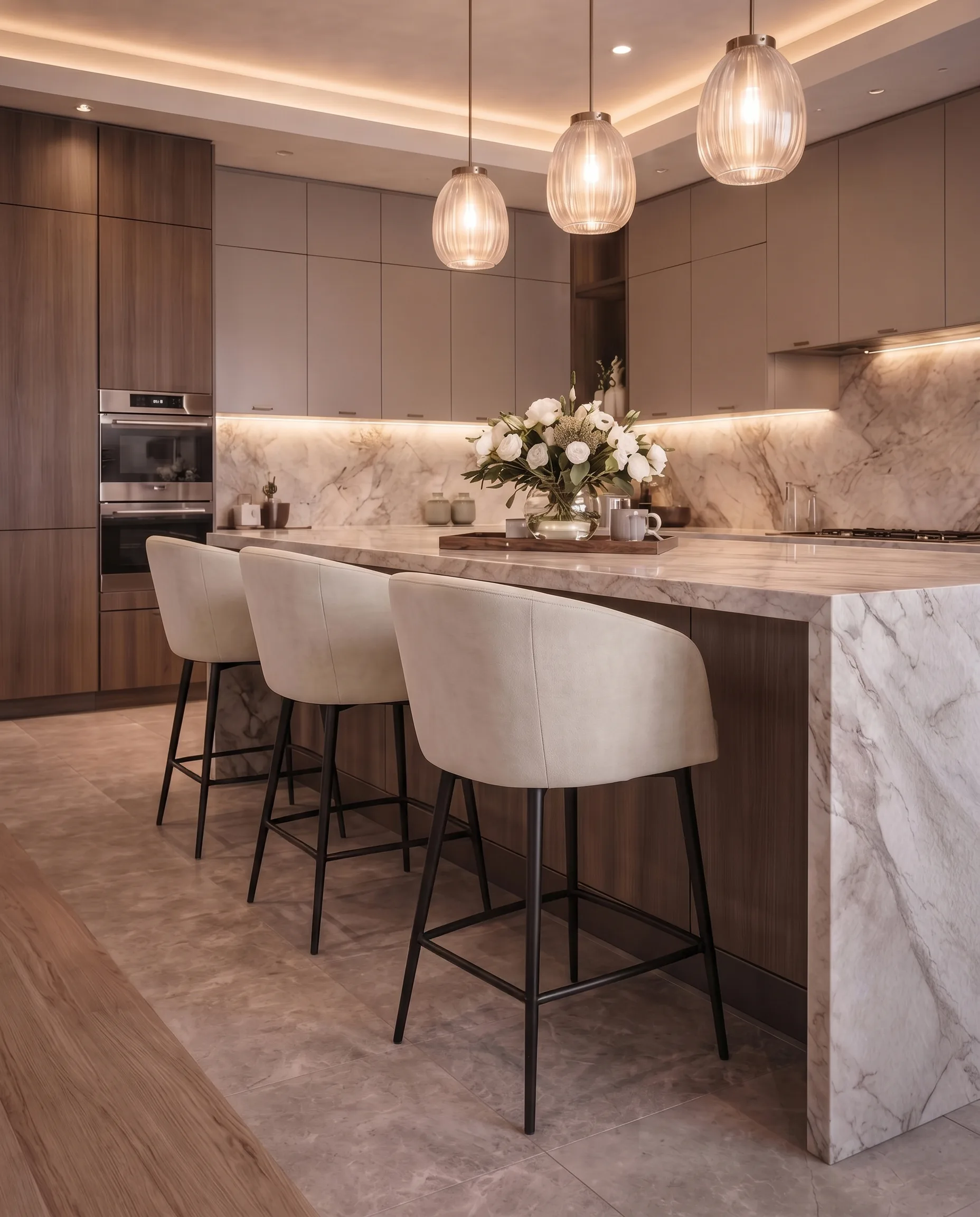 Isla cálida con bancos