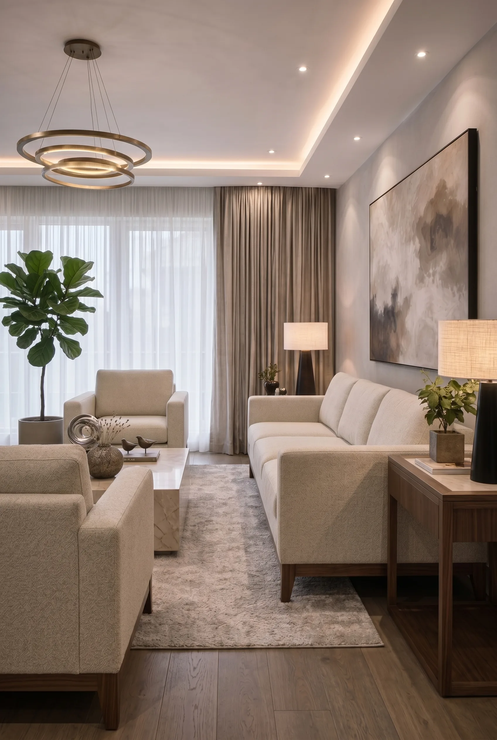 Sala elegante con sillón