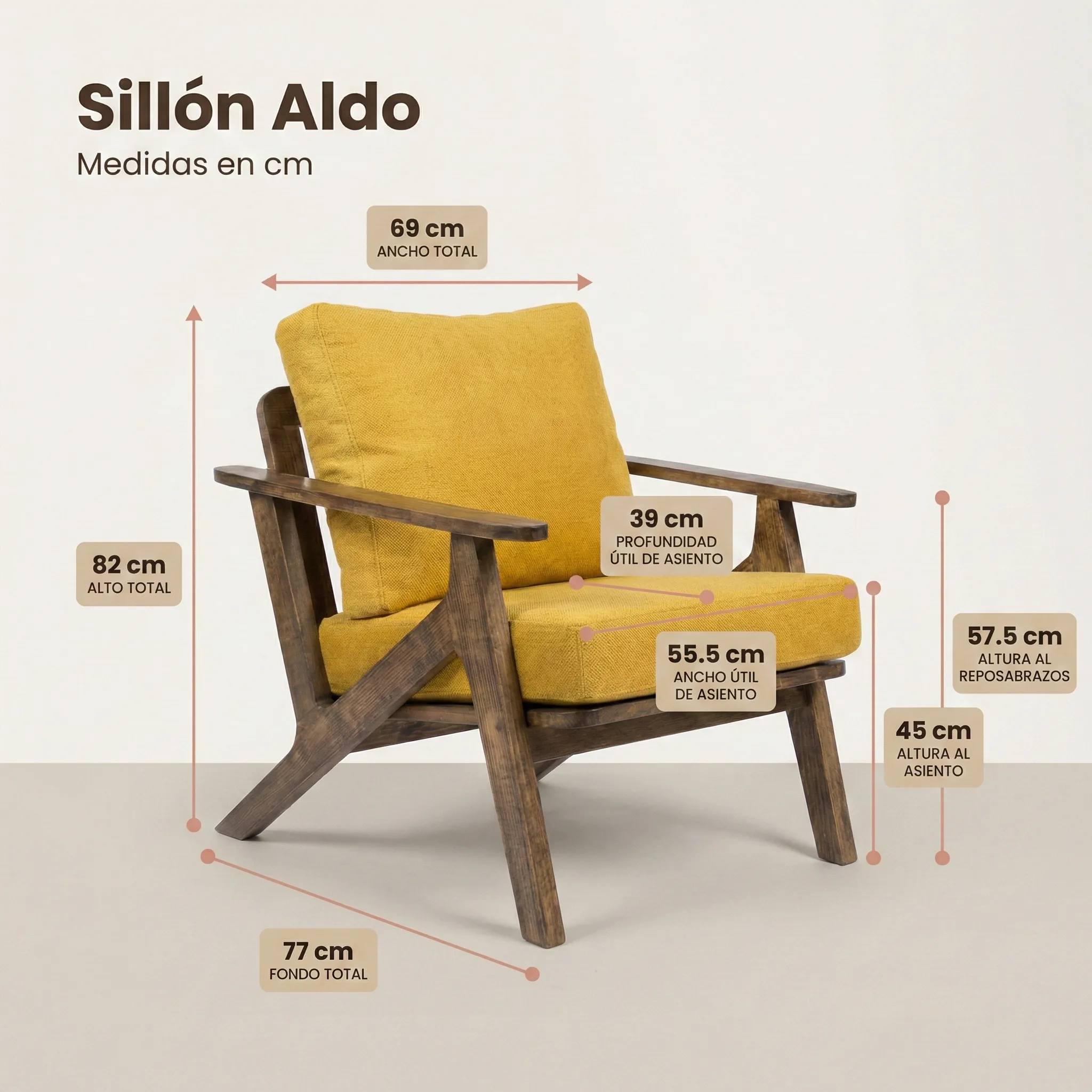 Sillón Aldo medidas