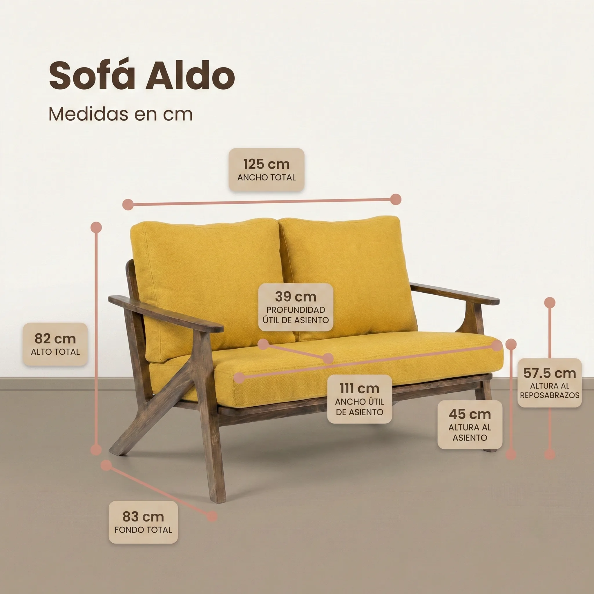 Sofá Aldo medidas