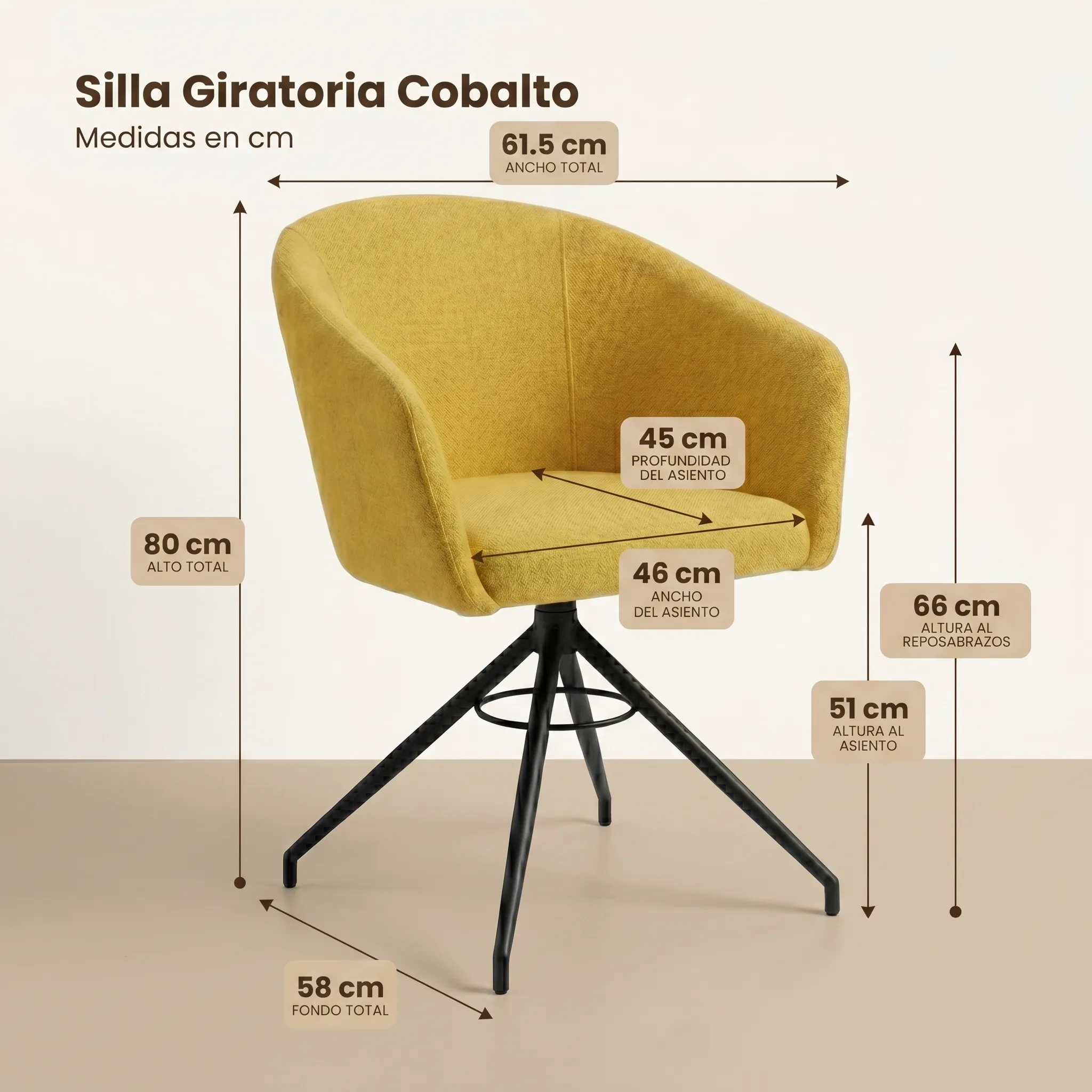 Cobalto Giratoria medidas