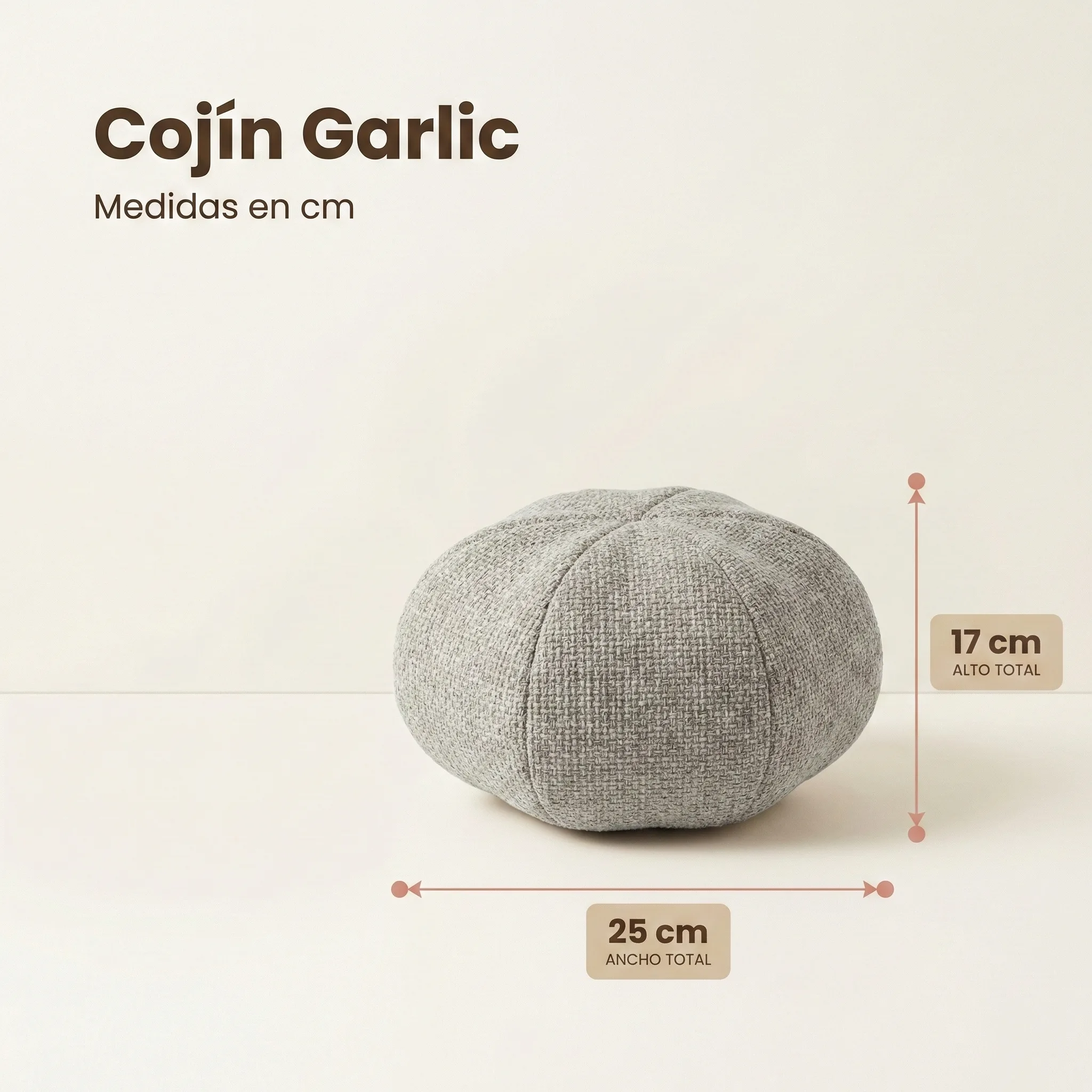 Cojín Garlic medidas