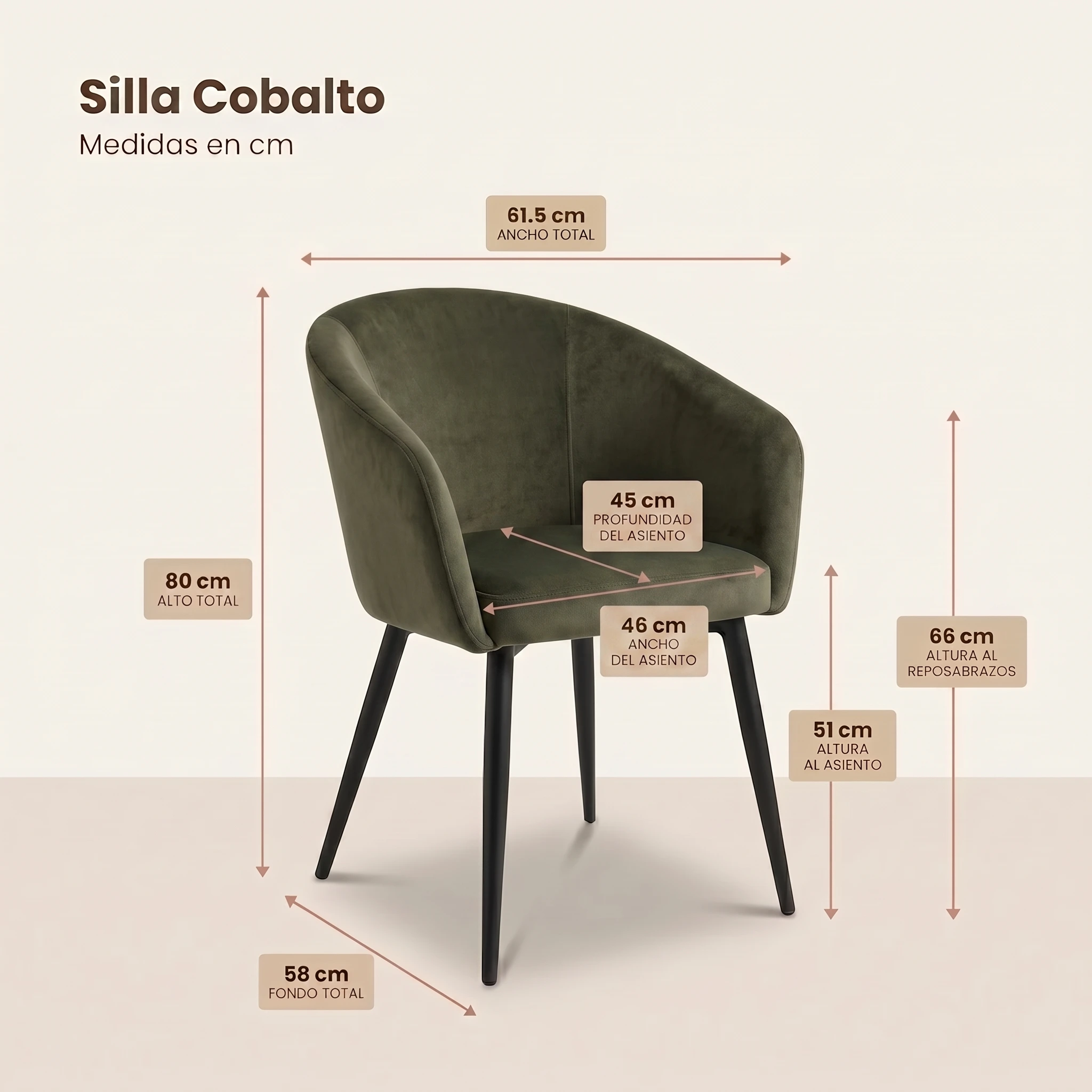 Comedor Mateo con 6 Sillas Cobalto medidas