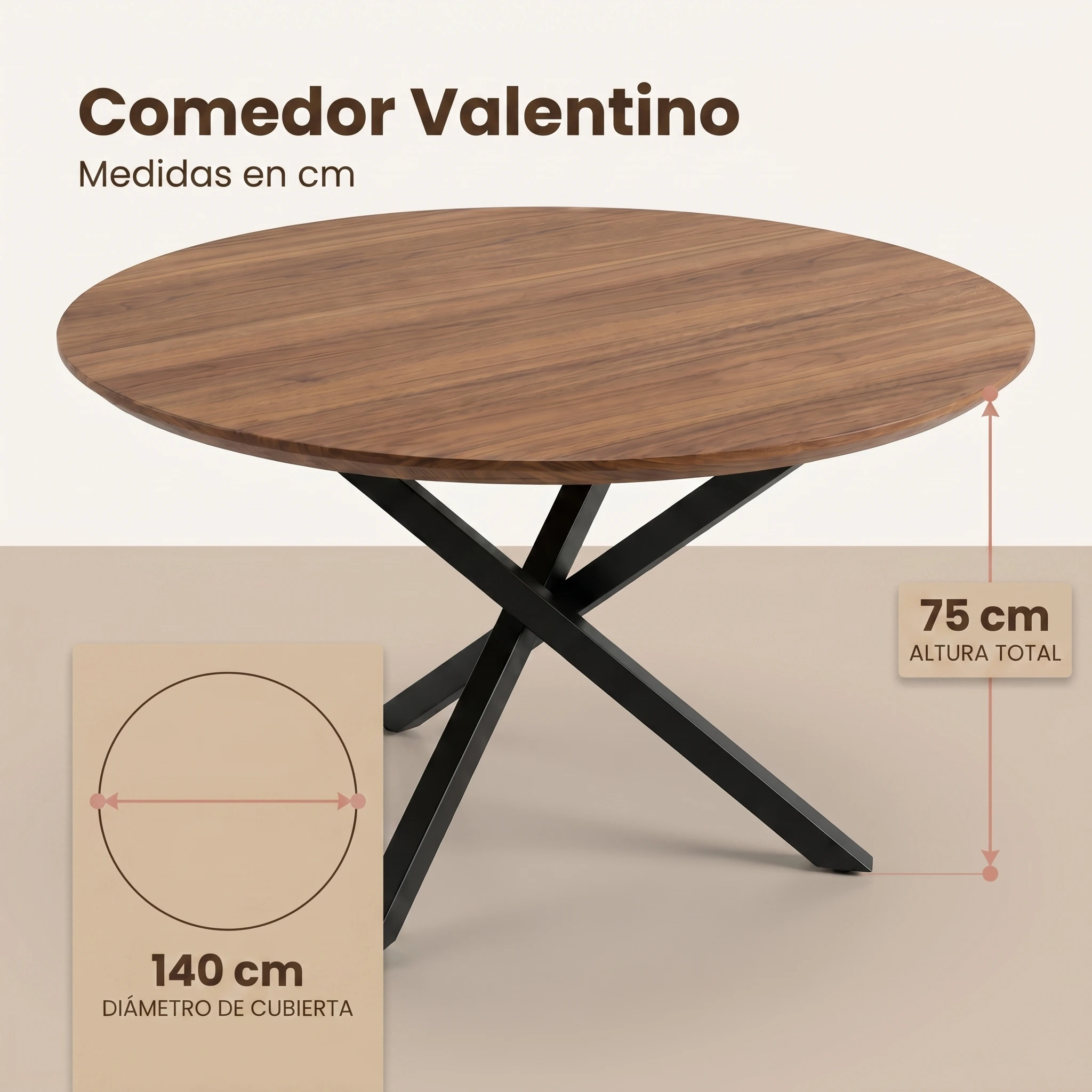Mesa Valentino medidas