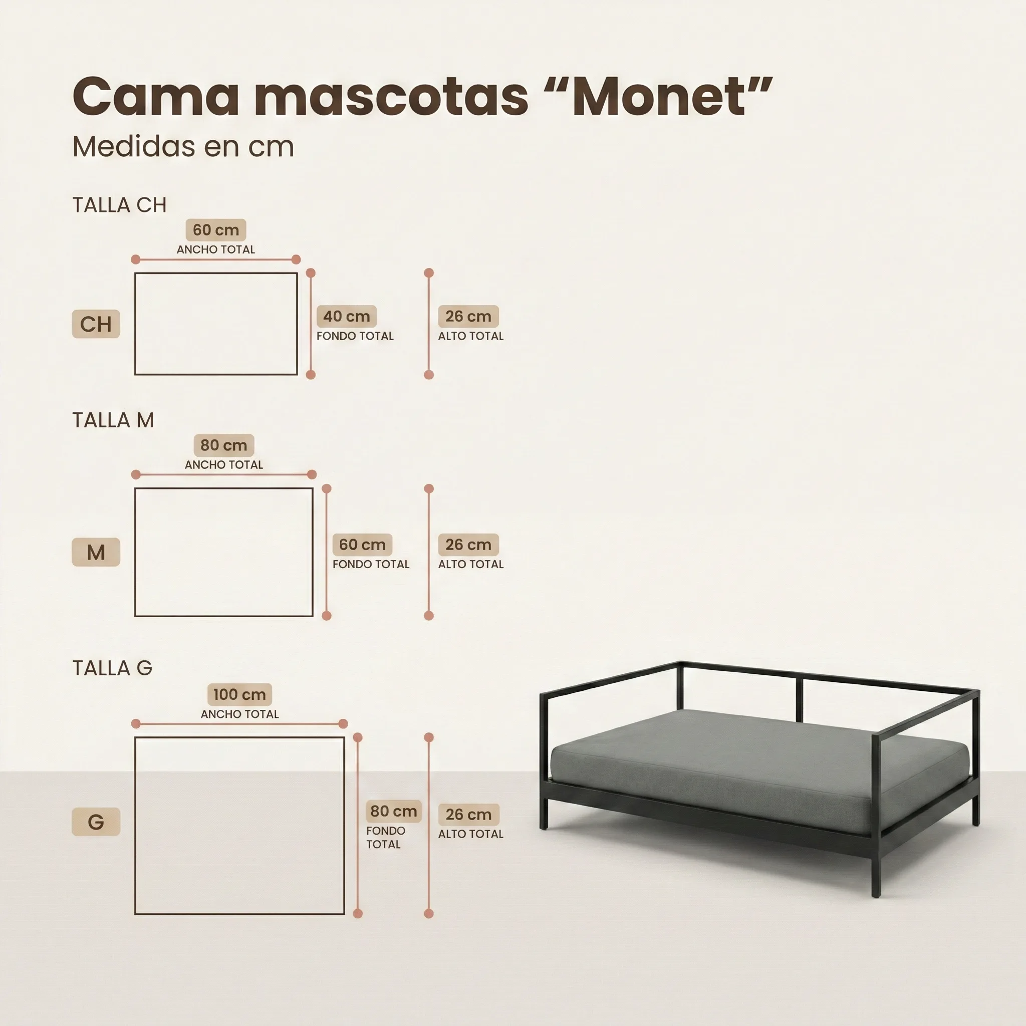 Cama Monet medidas